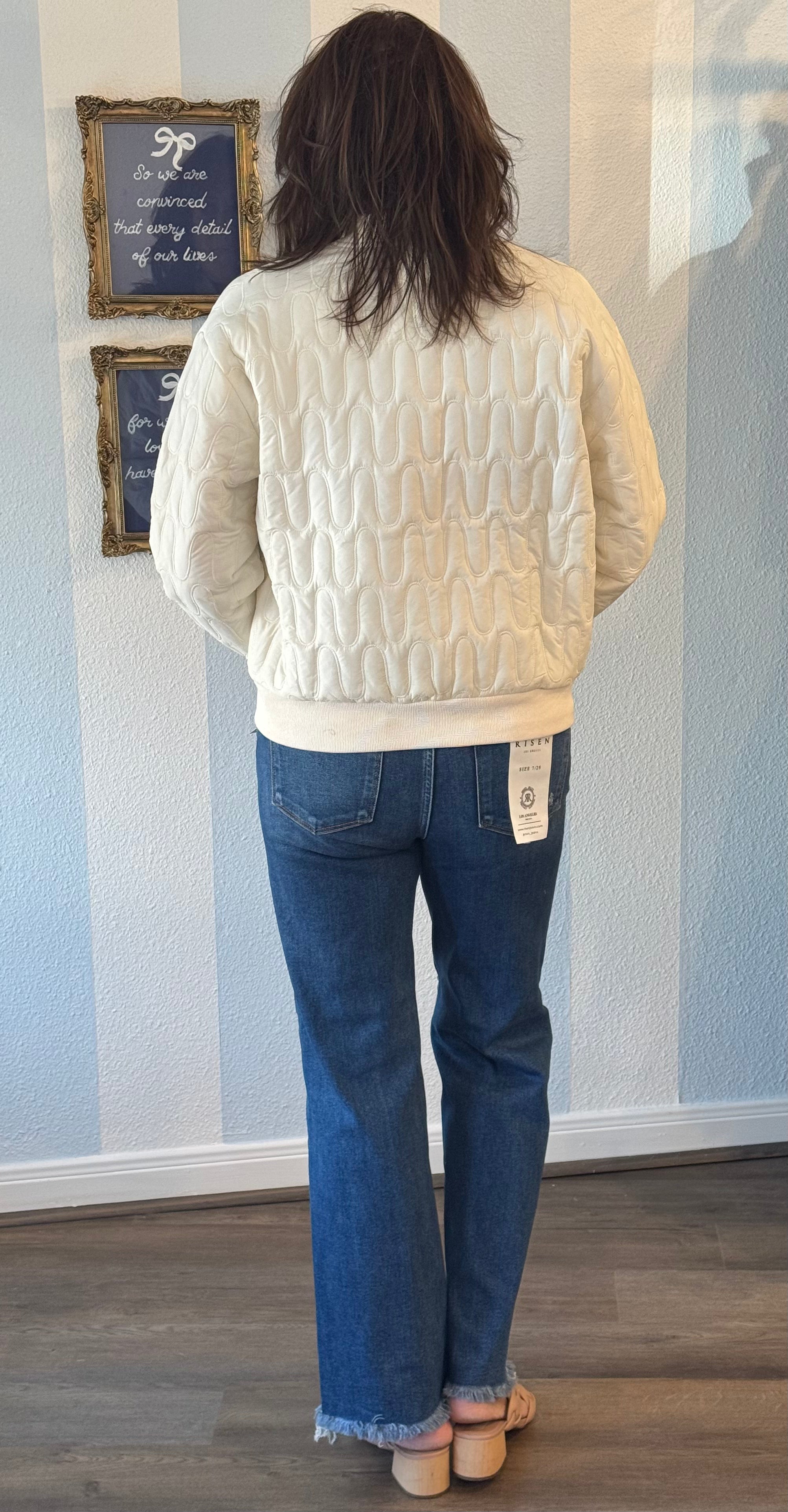 Ivory Bloom Bomber Jacket gigio