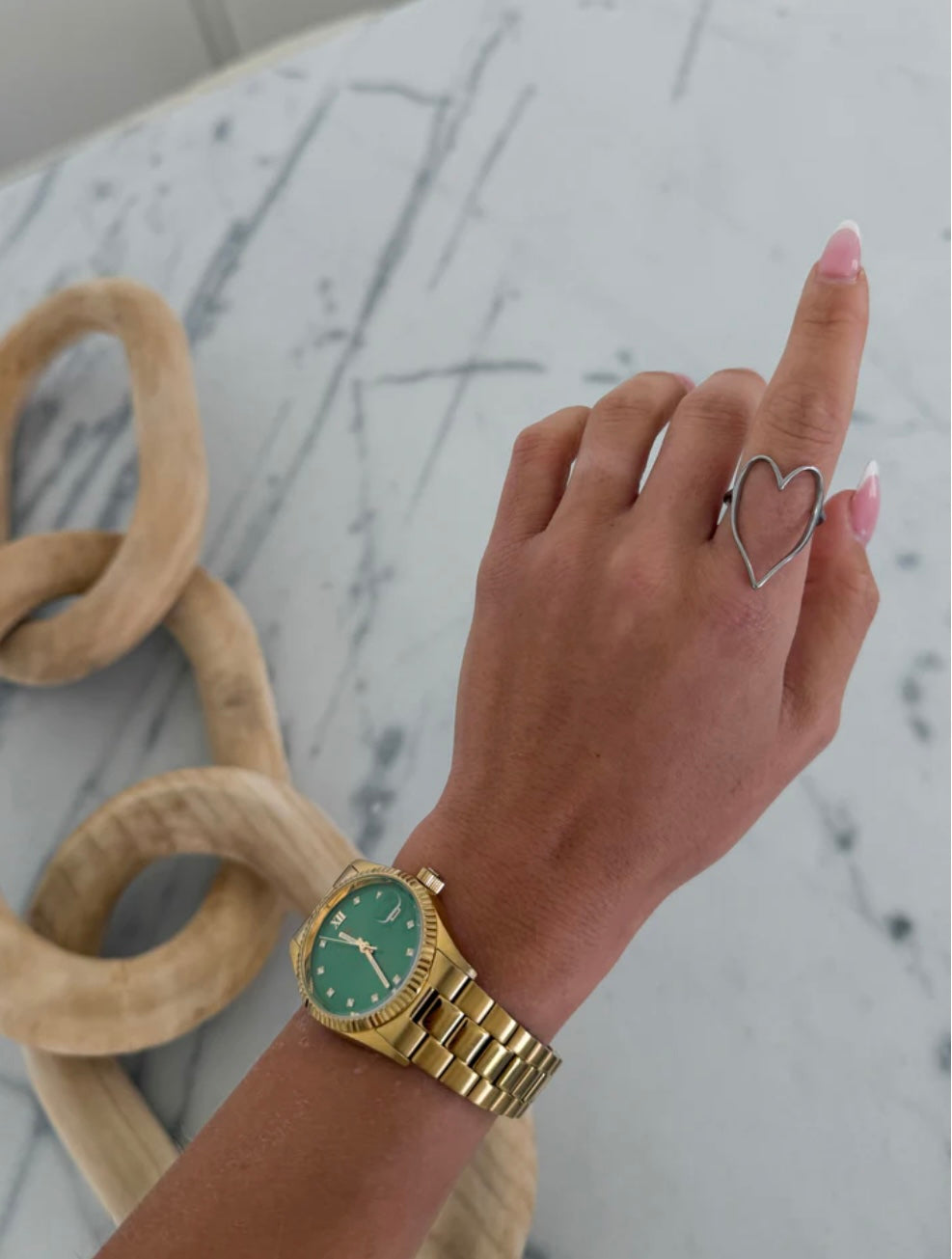 Silver heart ring