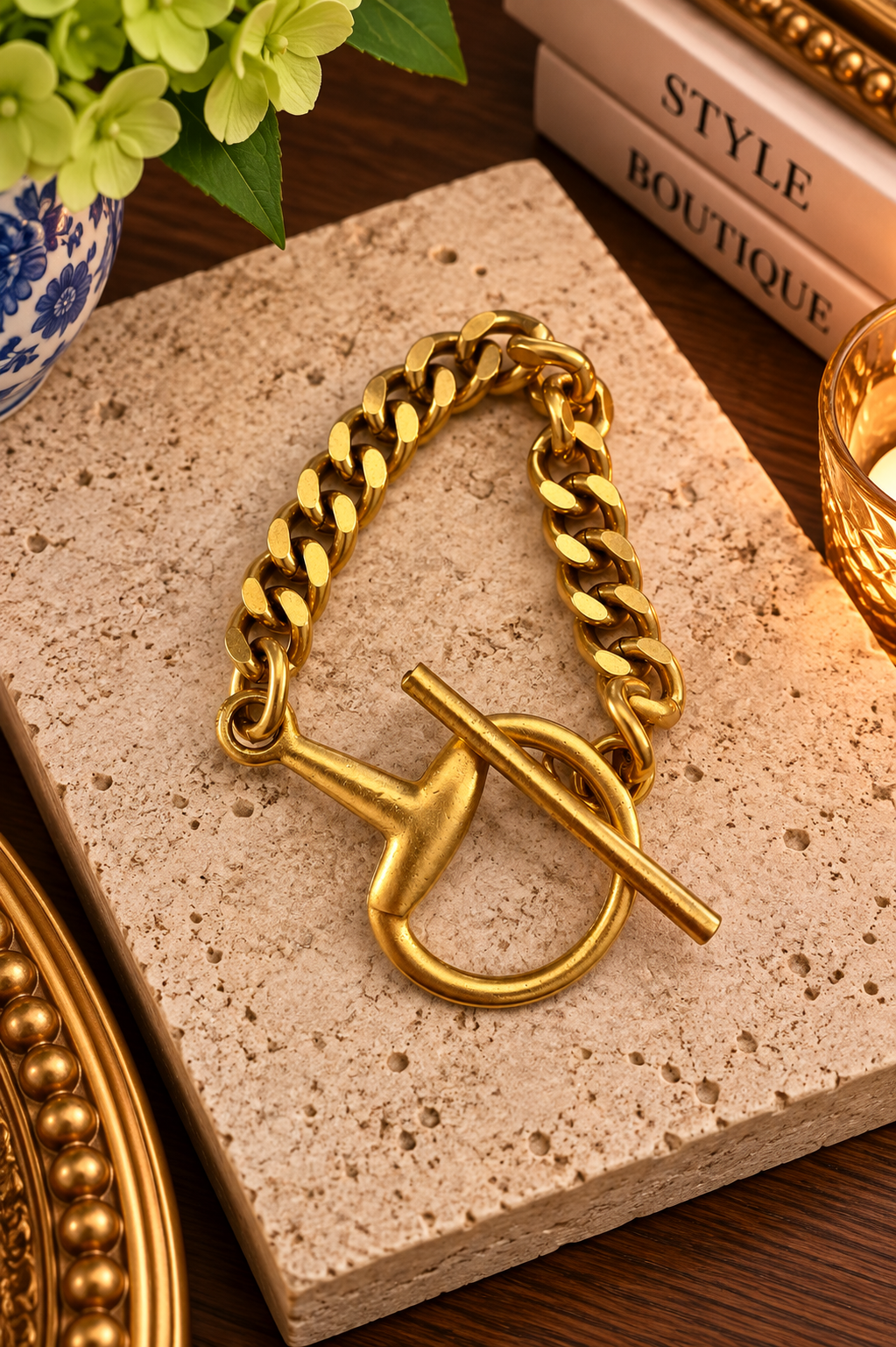 Golden Horsebit Bracelet Yochi NY