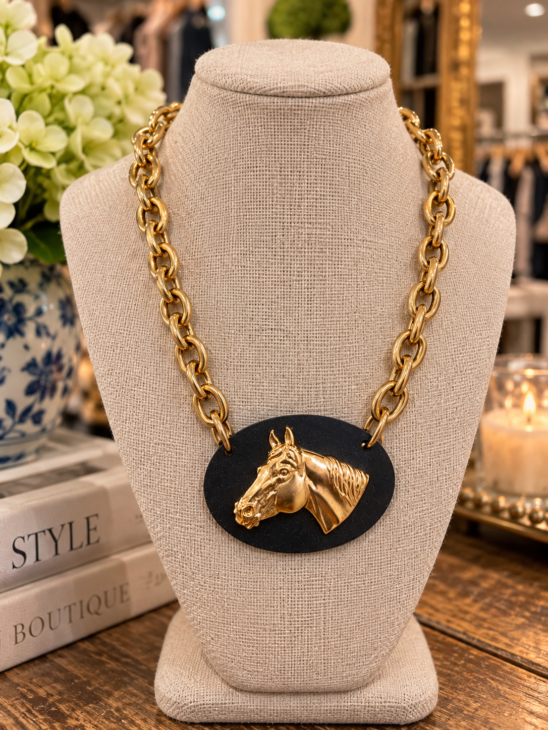 Equestrian Elegance Horse Necklace Yochi NY