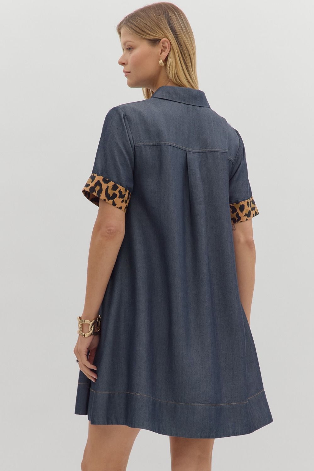 Denim and Spots Shirt Dress