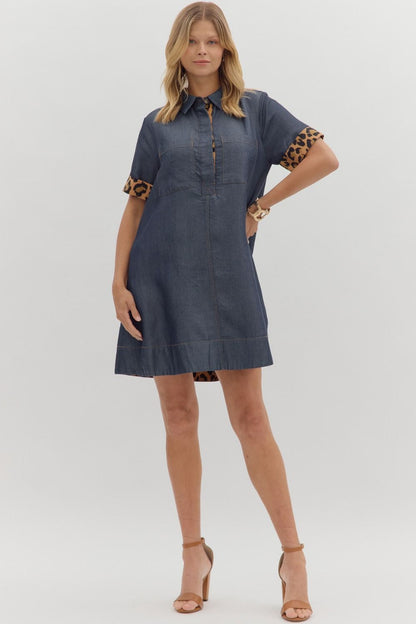 Denim and Spots Shirt Dress