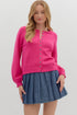 Pink button up sweater 