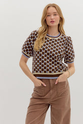 puff-sleeve sweater tee 