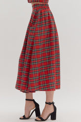 Tartan Tidings Midi Skirt Entro