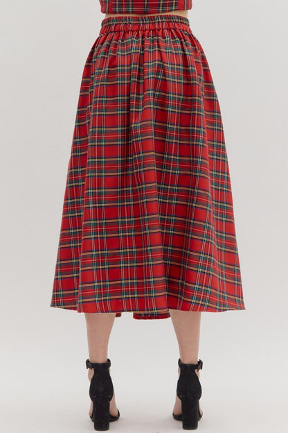 Tartan Tidings Midi Skirt Entro