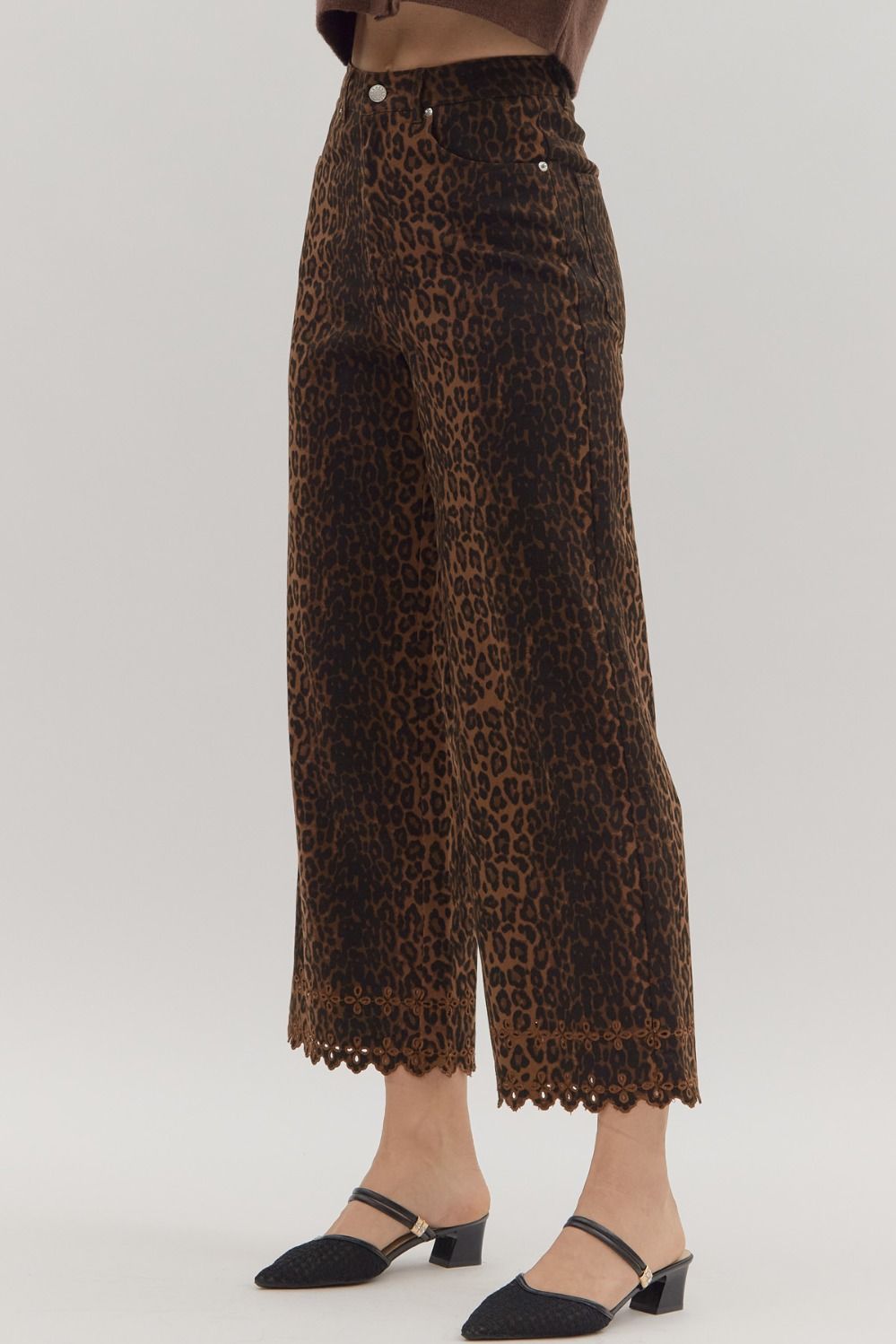 Wild Edge Leopard Wide Leg Pants