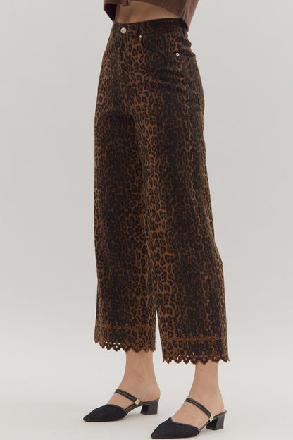 Wild Edge Leopard Wide Leg Pants