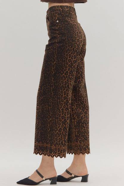 Wild Edge Leopard Wide Leg Pants
