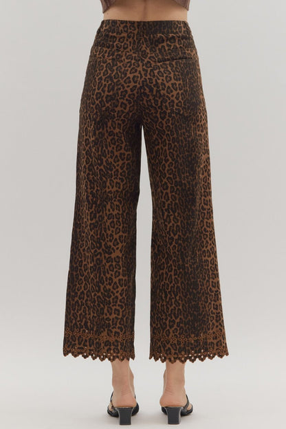 Wild Edge Leopard Wide Leg Pants