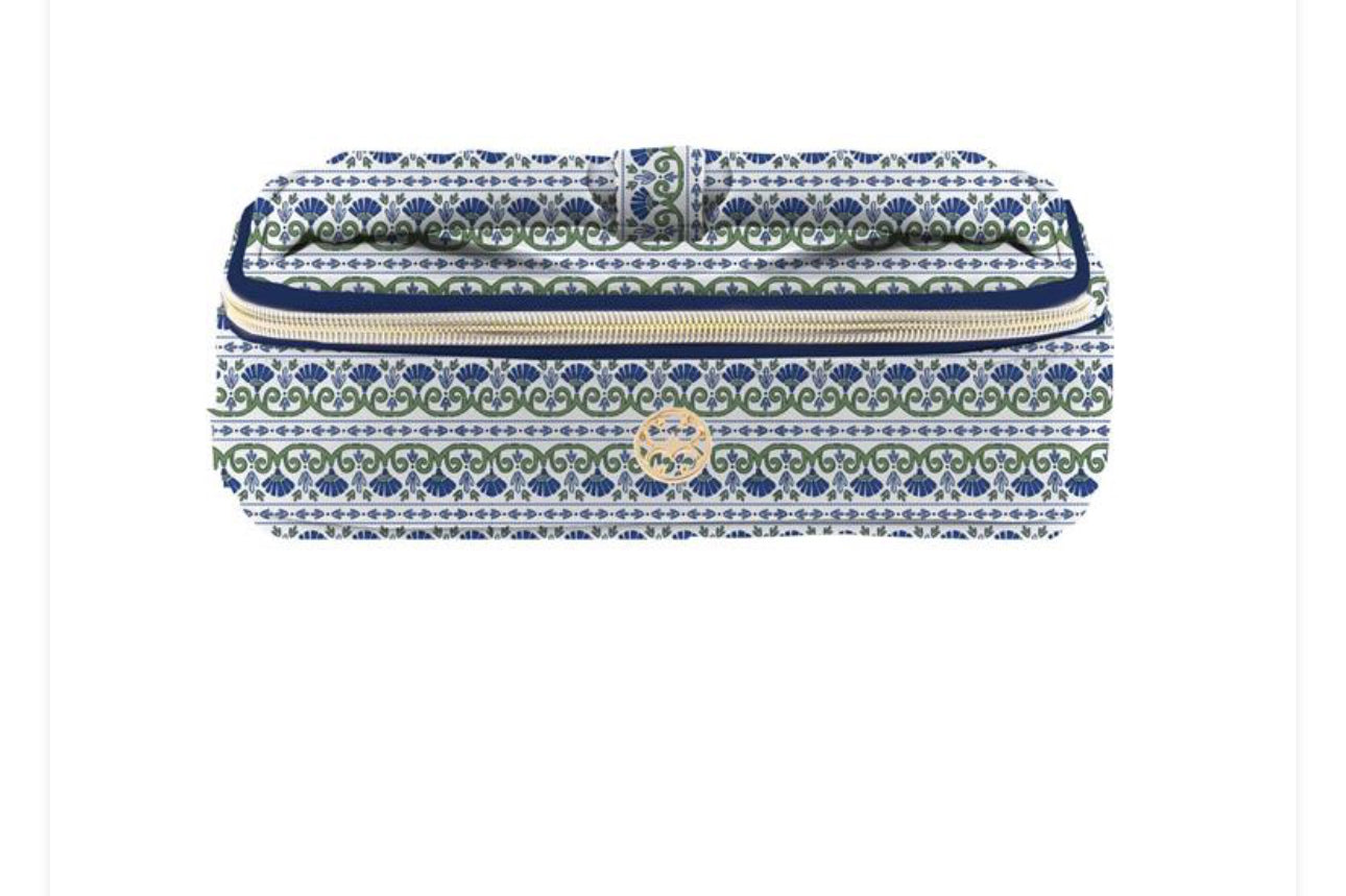 Kiss and make up mini bag- floral foulard navy 