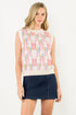 Sleeveless bright bow knit vest top