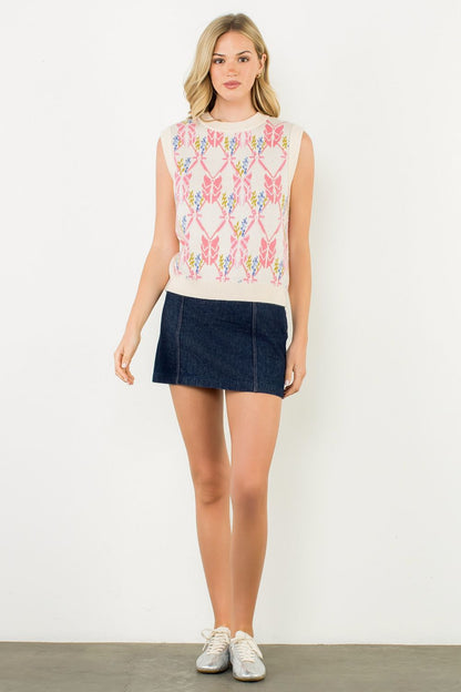 Bloom and Bow Sweater Vest