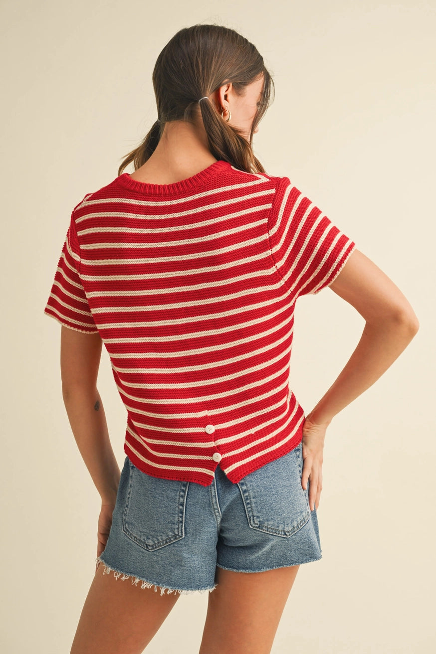 Berry Stripe Knit Top