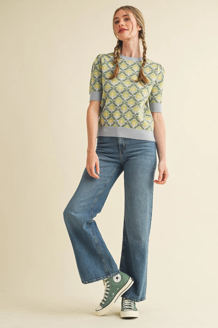 Garden Lattice Knit Top