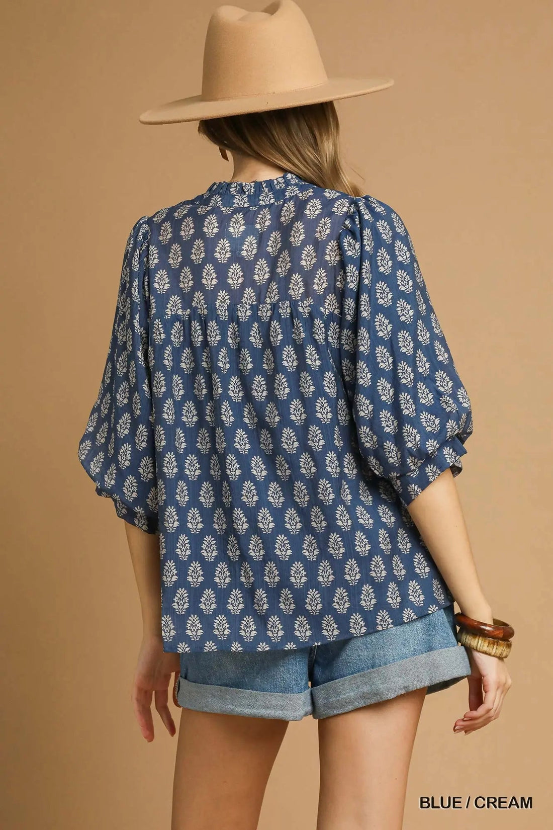 Bluewood Blooms Top Umgee