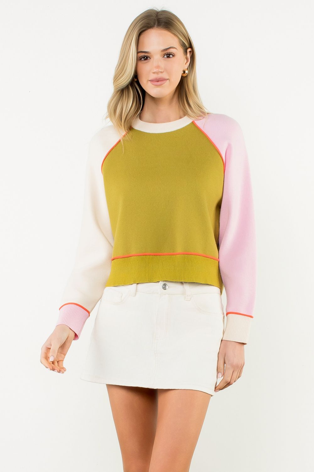 Color pop pullover top