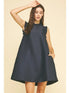 Ruffled tunic dress with ribbon detail at back 
