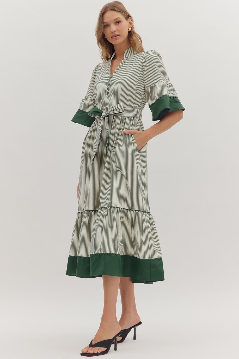 Pine belted midi dress 
