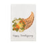 Happy thanksgiving cornucopia embroidered tea towel