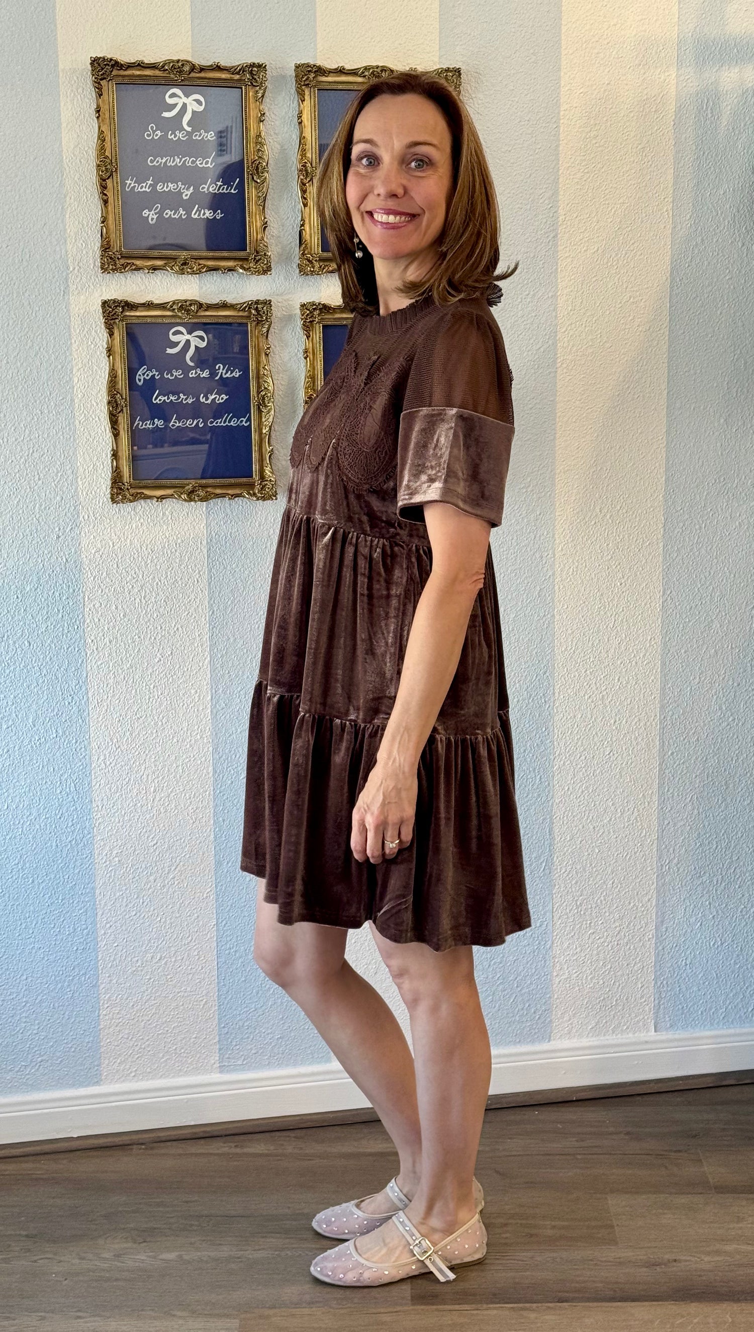 Brown Sugar Velvet Dress Fate