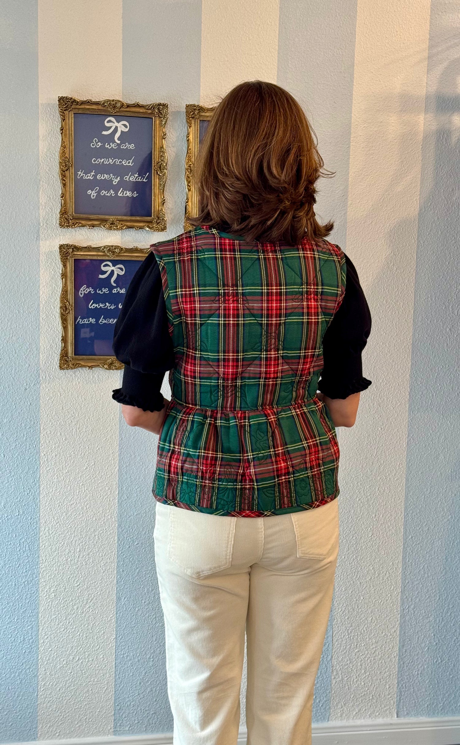 Tartan Tidings Bow Vest Entro
