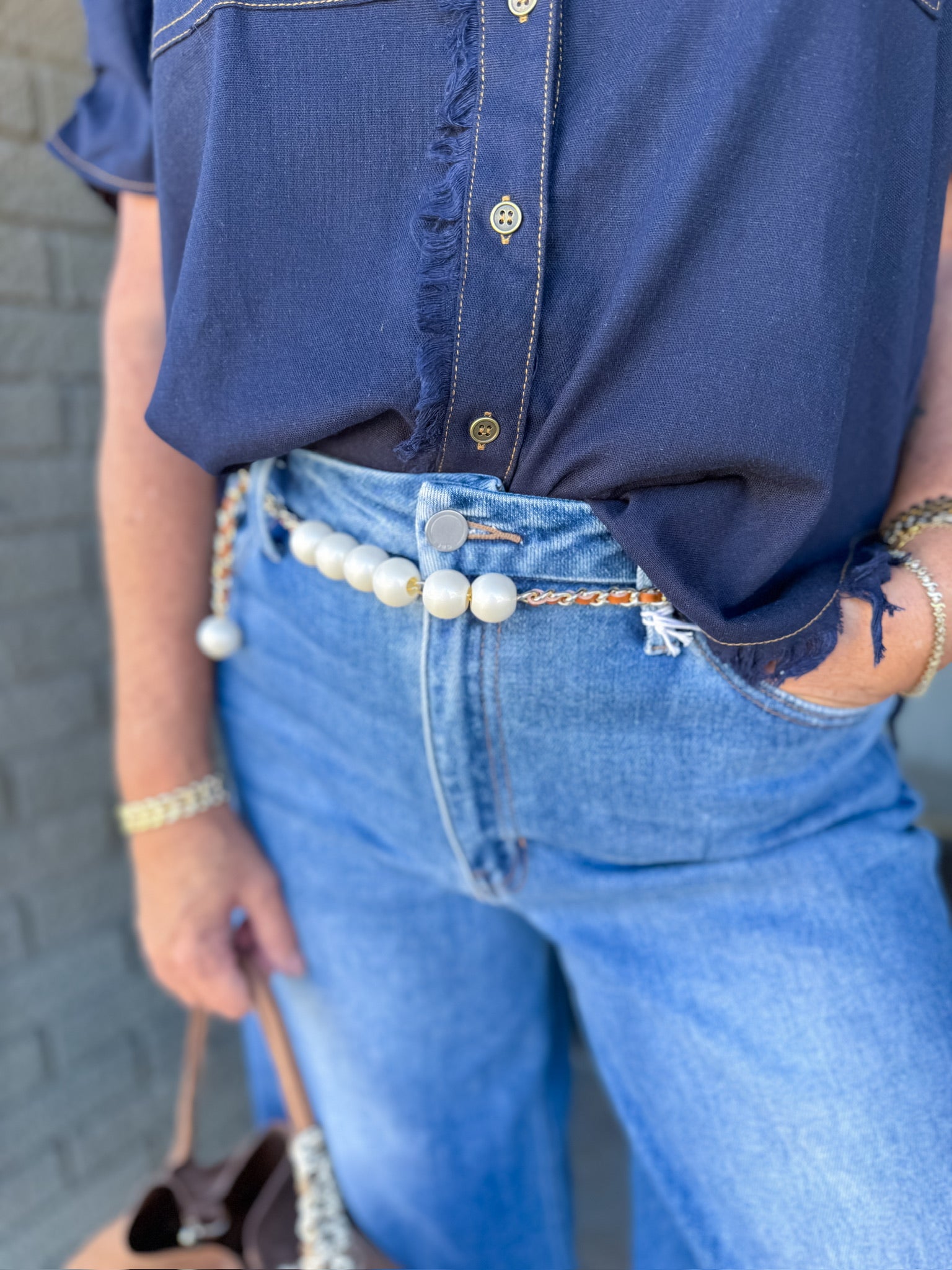 Pearl Chain Statement Belt BC Bags