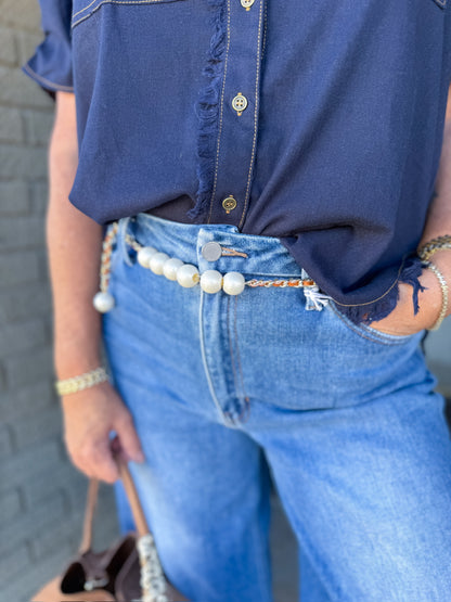Pearl Chain Statement Belt BC Bags