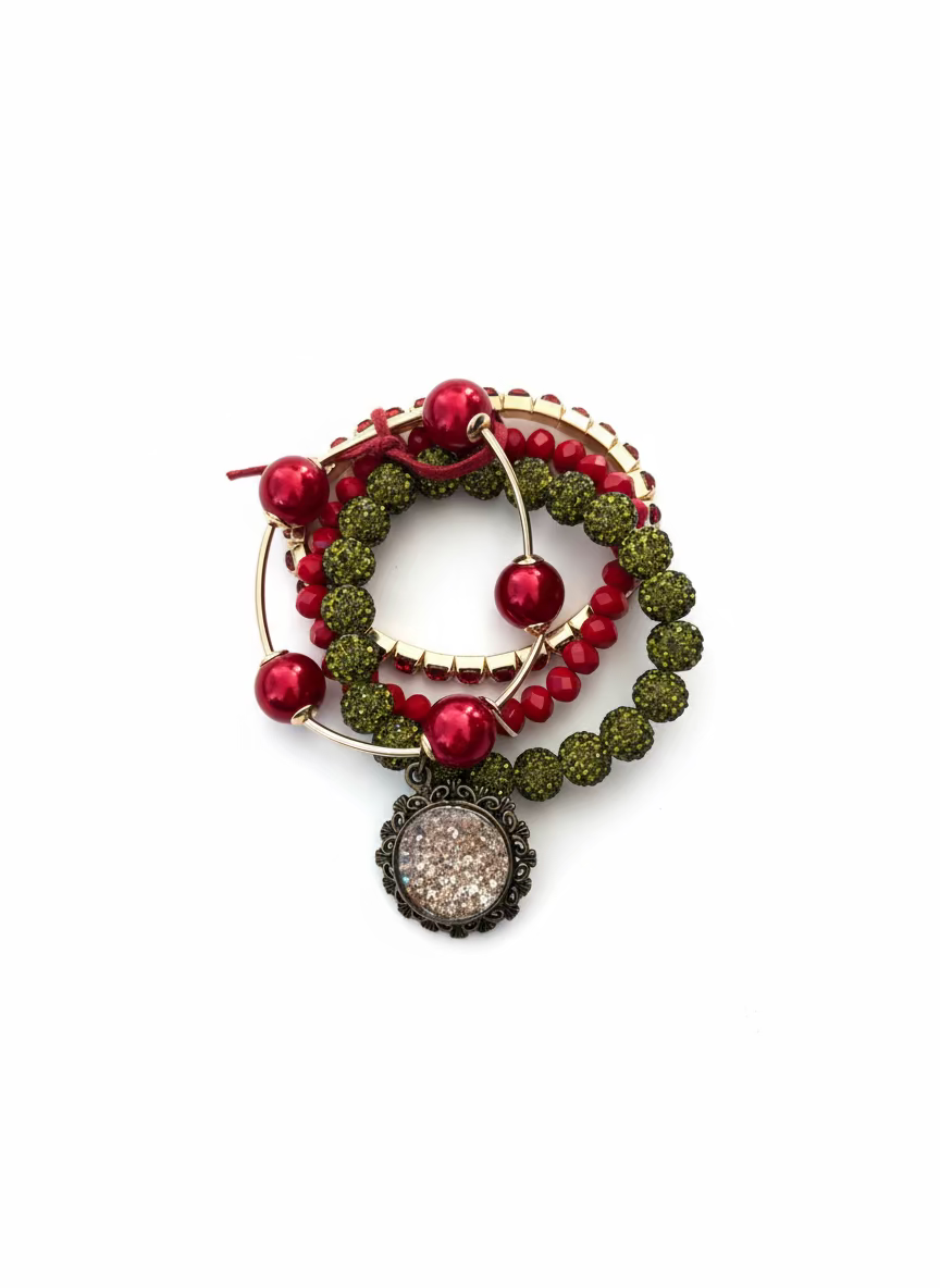 Holly Jolly Bracelet Stack Threads of Grace