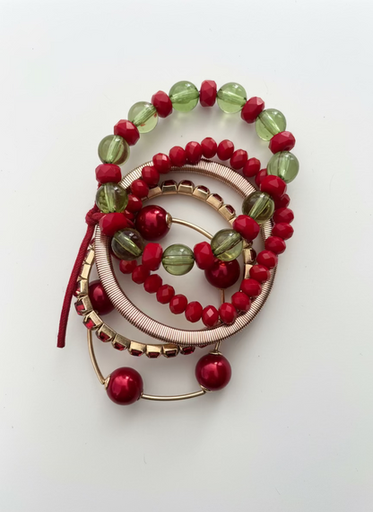 Holly Jolly Bracelet Stack Threads of Grace