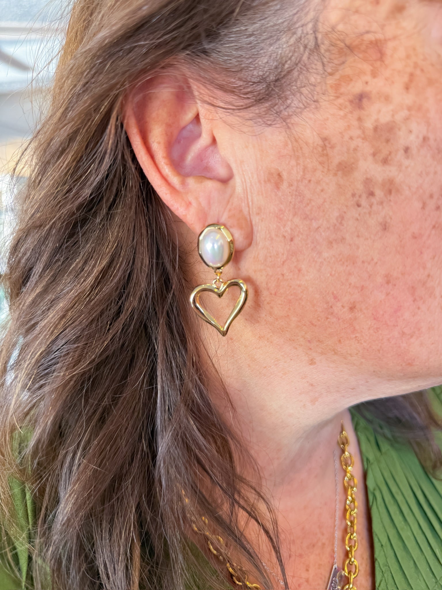 Pearl Heart Drop Earrings Threads of Grace