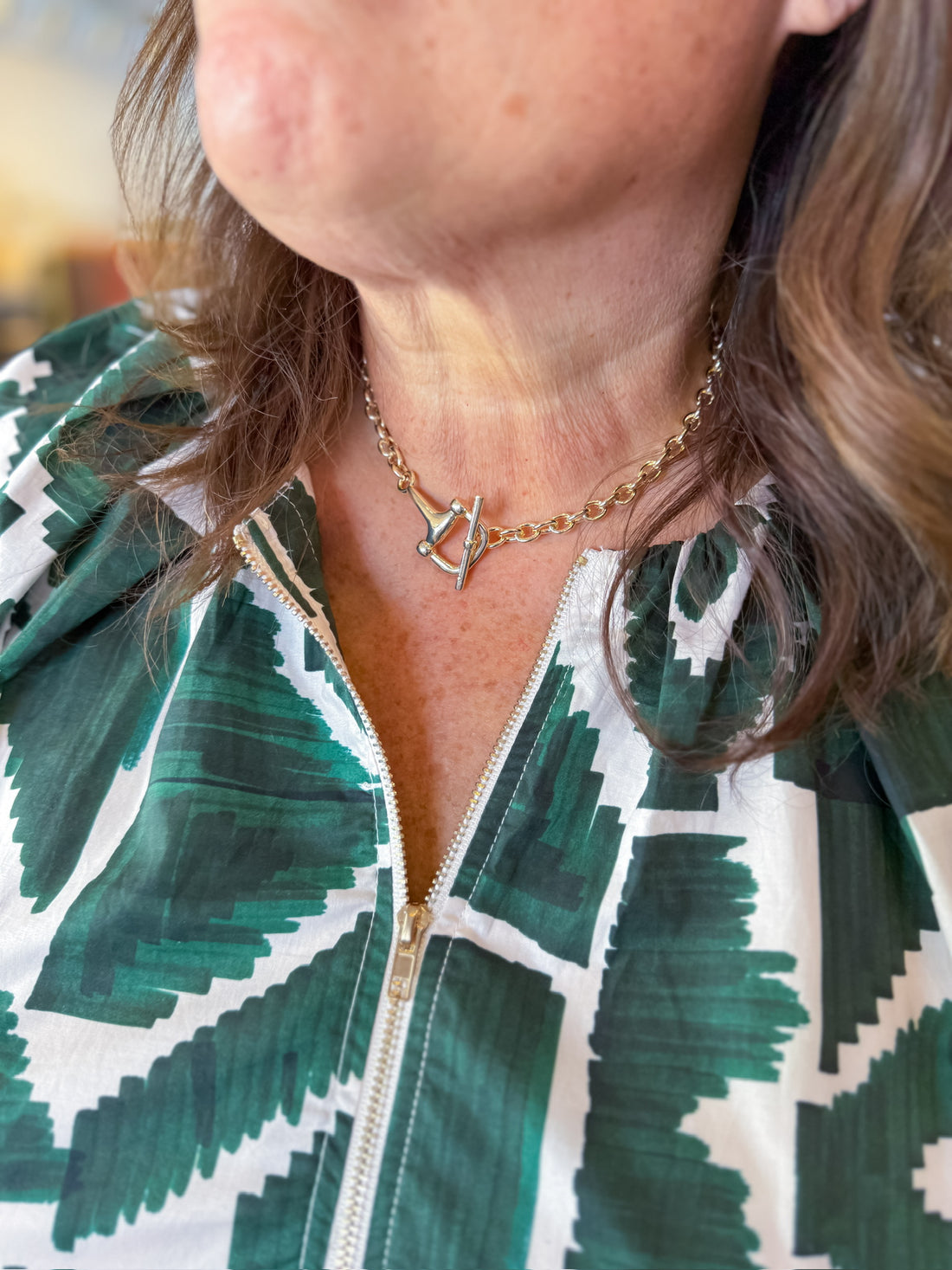 Golden Link Toggle Necklace Threads of Grace