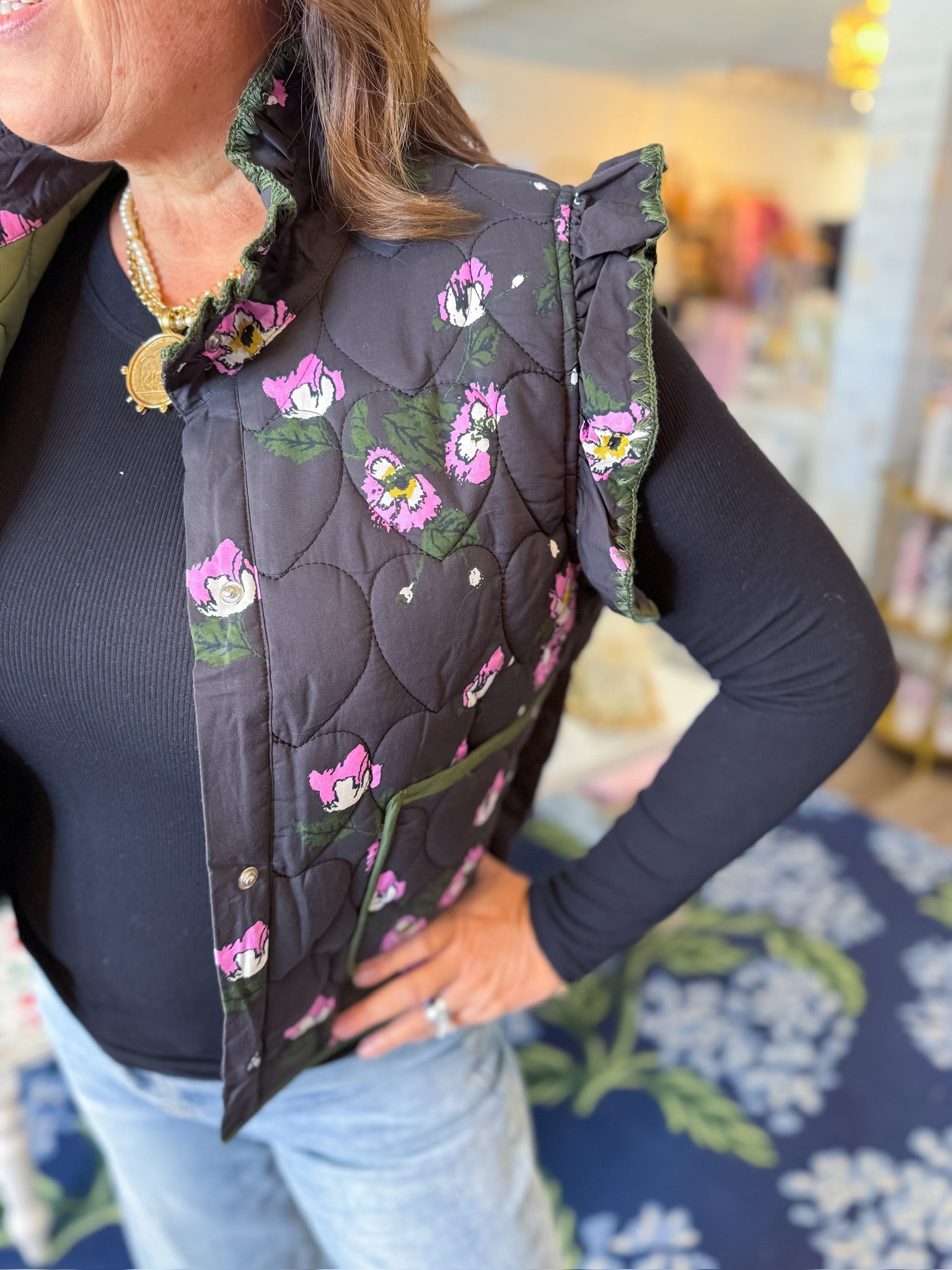 Wildflower Quilted Vest Umgee