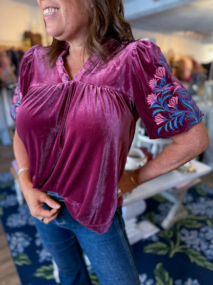 Velvet Plum Petal Top Umgee