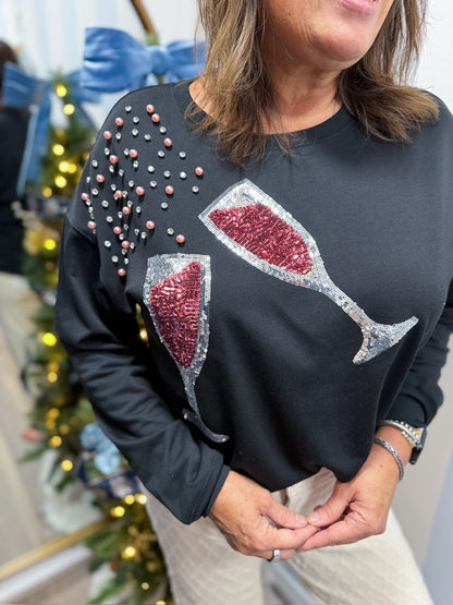 Sparkle &amp; Sip Sweatshirt Threads of Grace