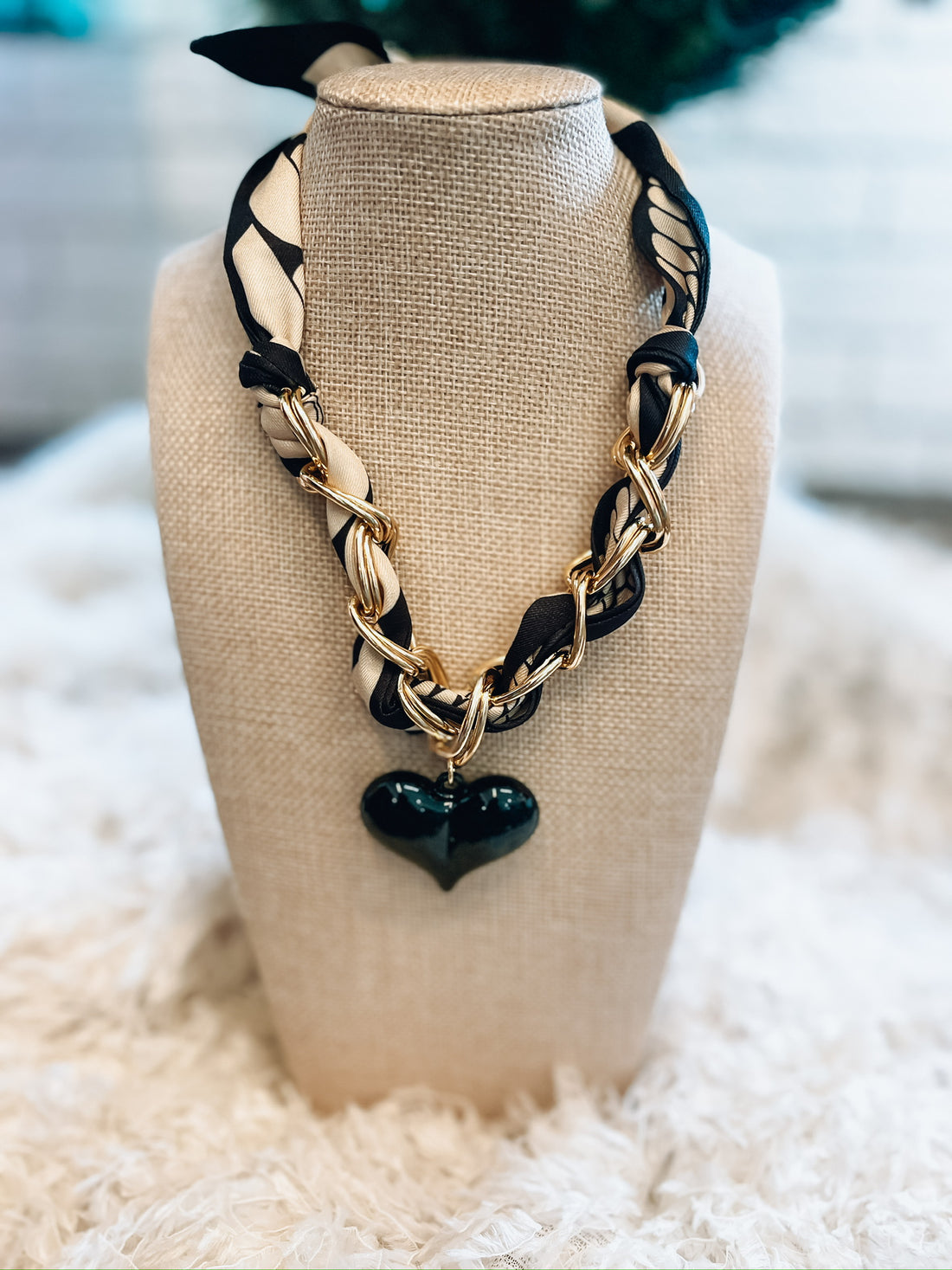 Midnight Grace Scarf Necklace Threads of Grace