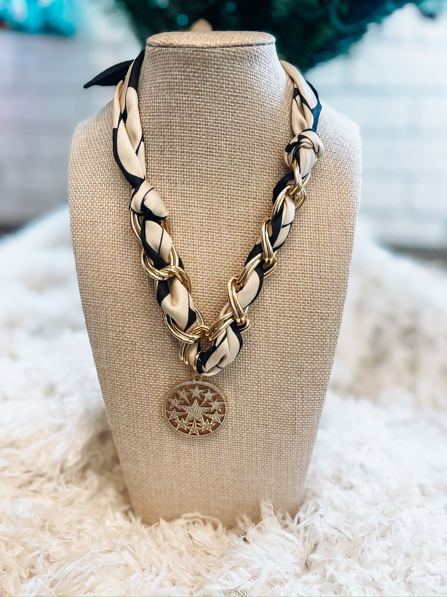 Golden Grace Scarf Necklace Threads of Grace