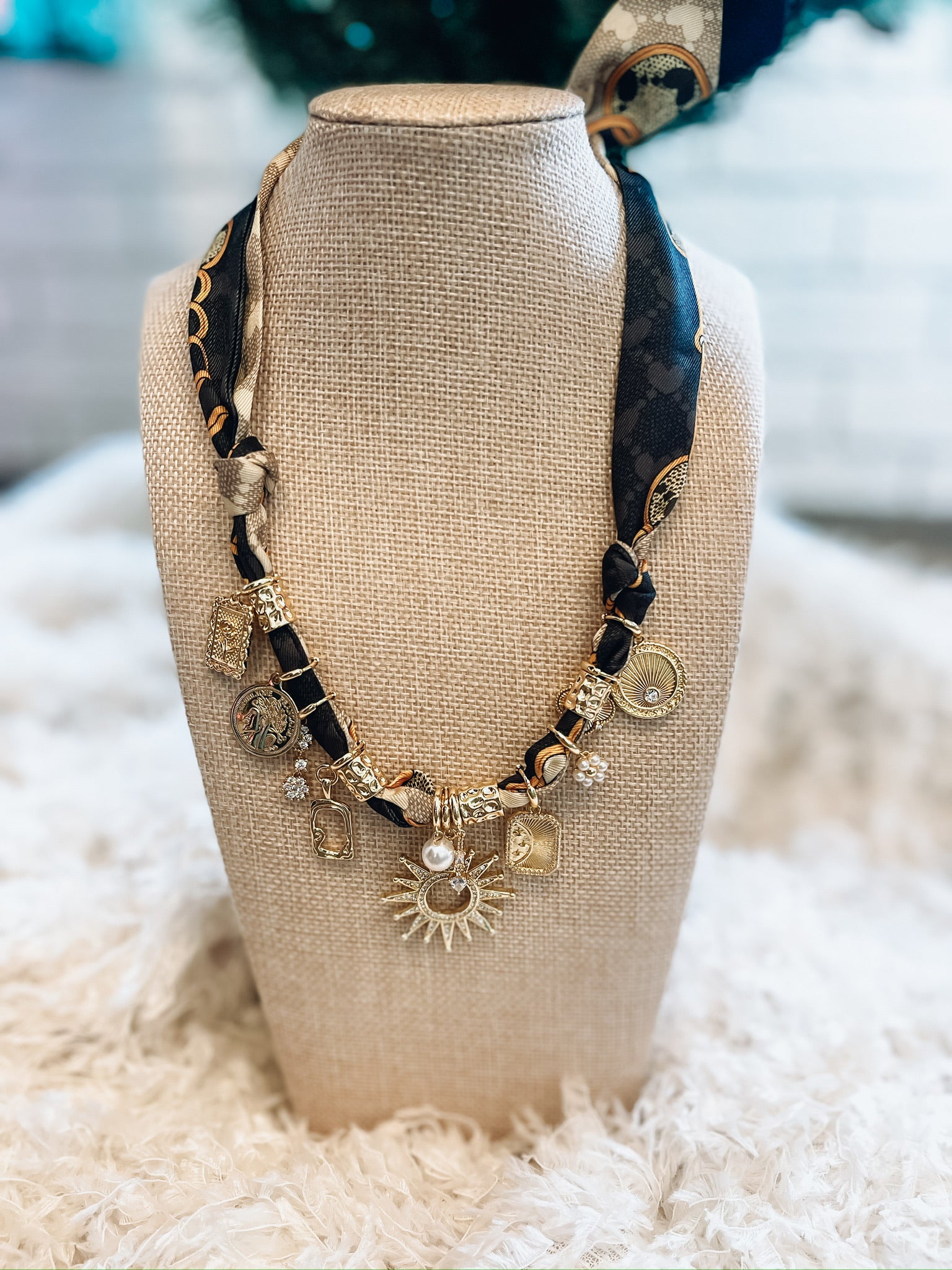 Celestial Grace Scarf Necklace Threads of Grace