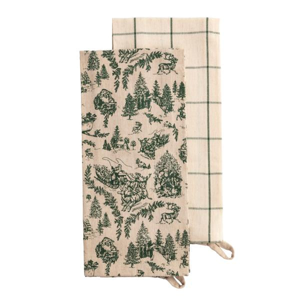 Forest Cabin Holiday Towels Mudpie
