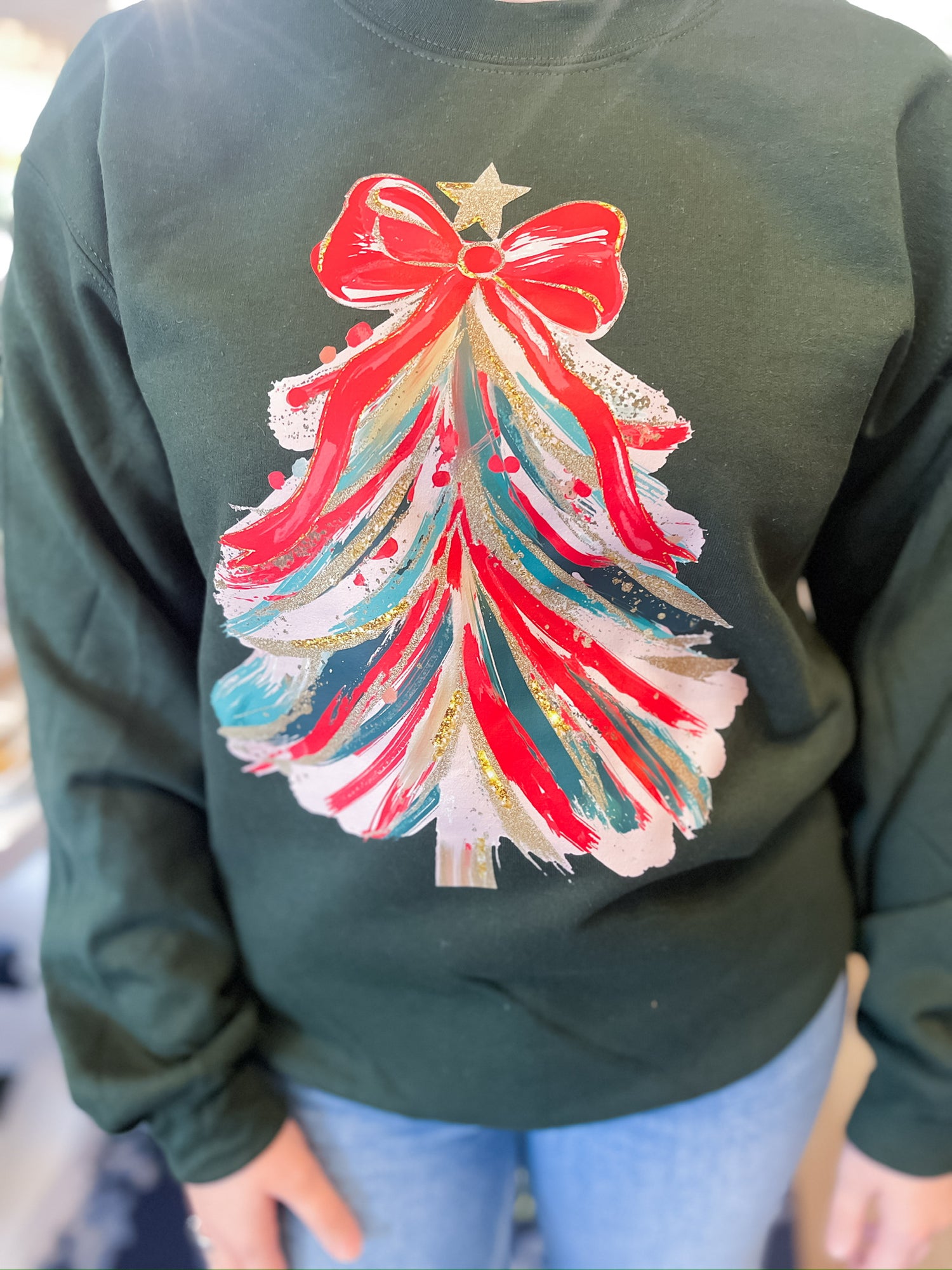 Merry Brushstroke Tree Sweatshirt Threads of Grace