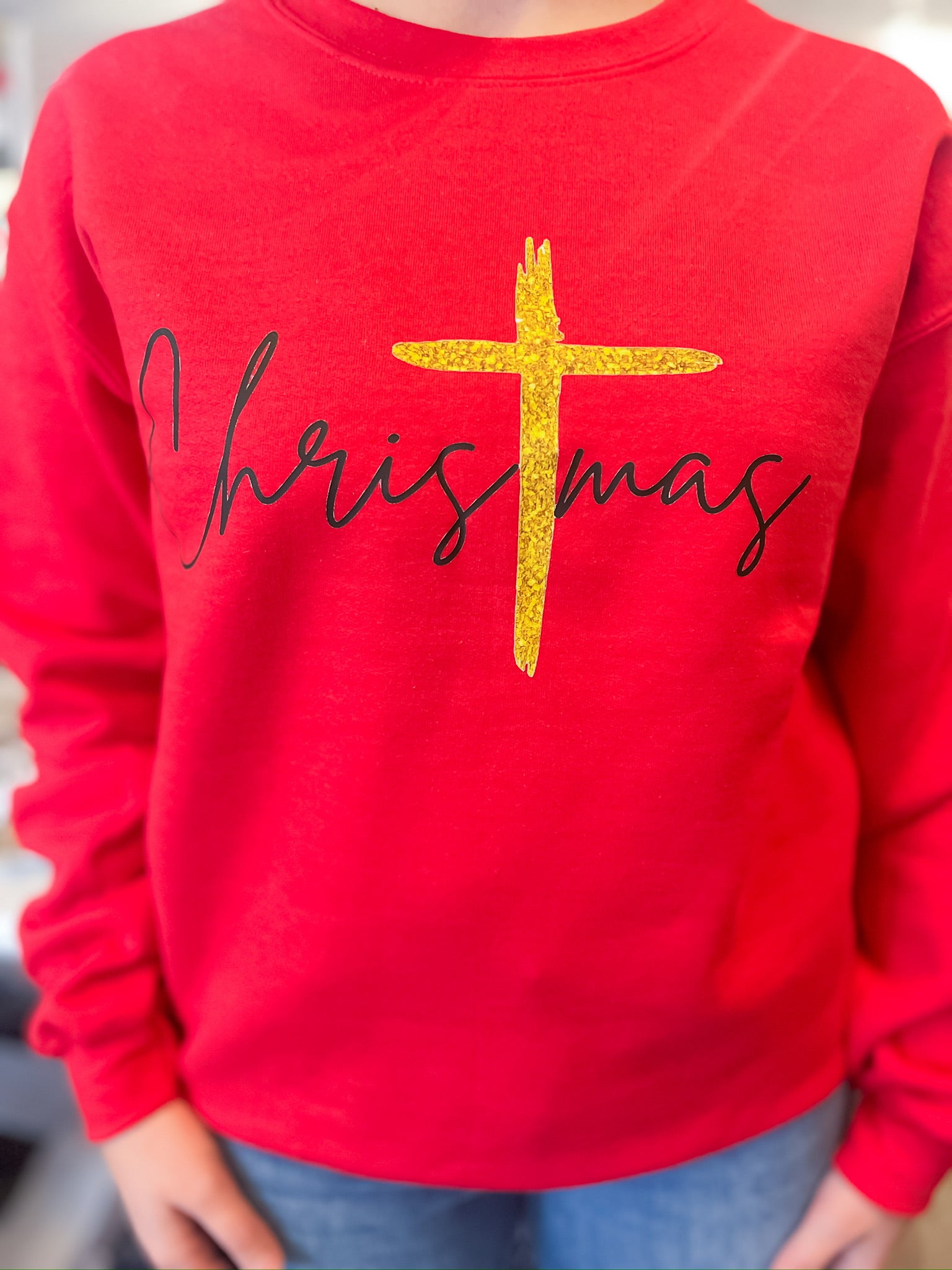 Christ-Centered Christmas Sweatshirt Threads of Grace