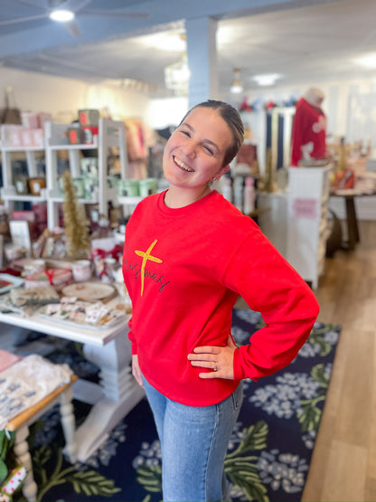 Christ-Centered Christmas Sweatshirt Threads of Grace