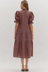 Garden Mosaic Midi Dress Entro