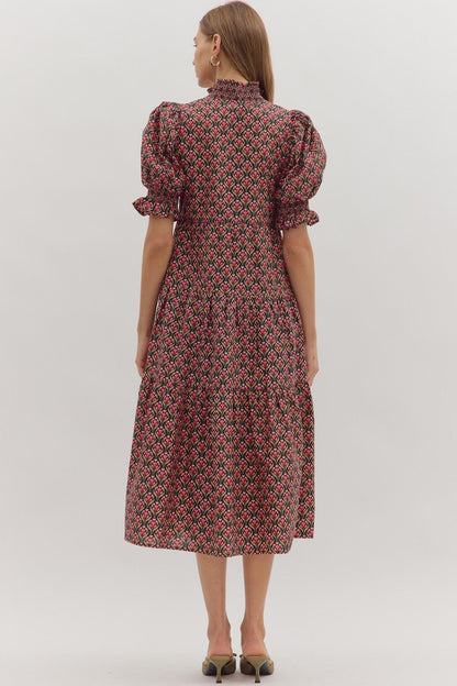 Garden Mosaic Midi Dress Entro