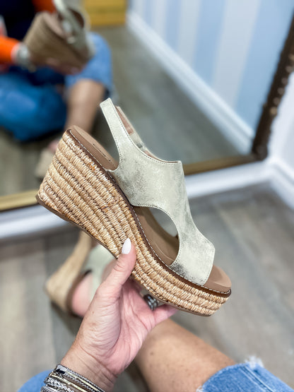 Freddie Gold Washed Metallic Wedge Corkys