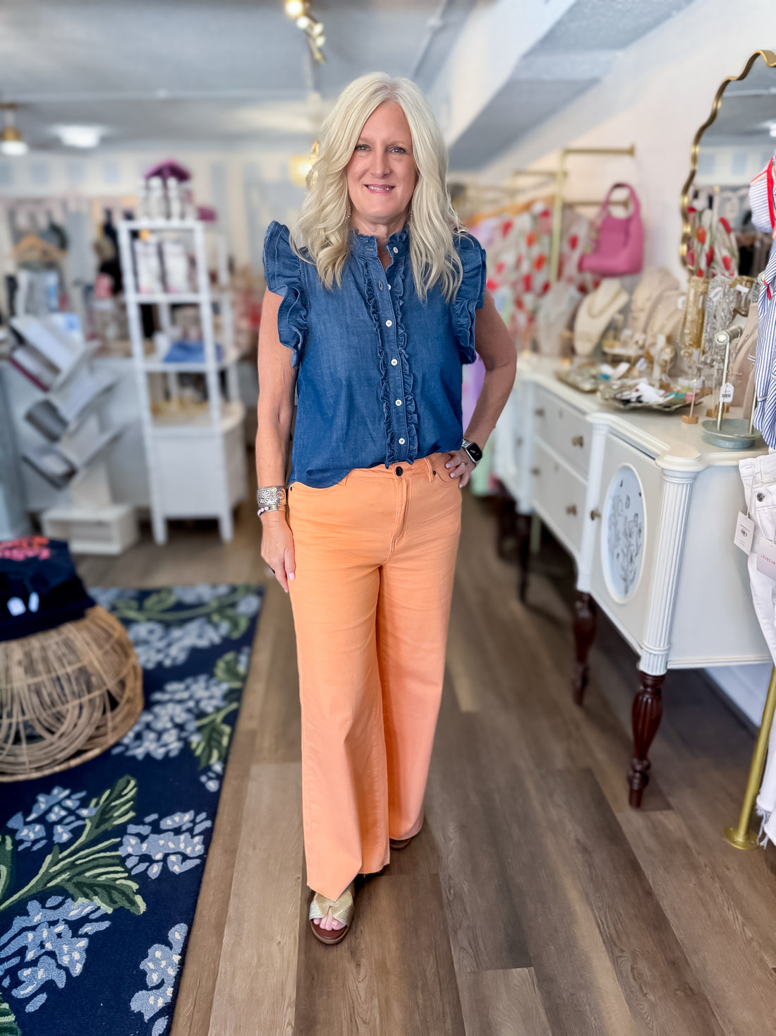 The Hampton Twill Pants – Tangerine Easel