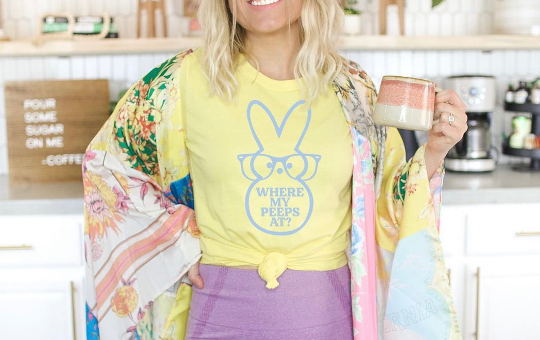Where All My Peeps At? Easter yellow Tee