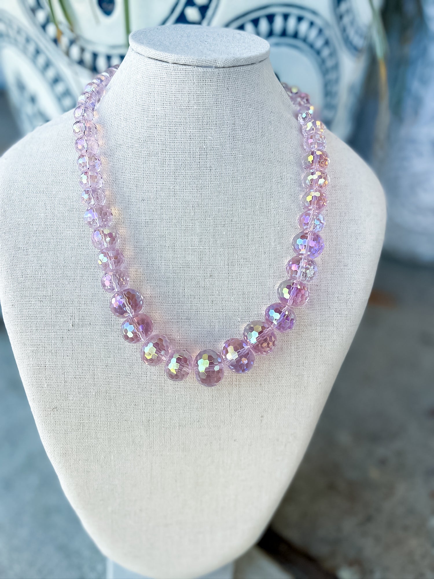 Blushing Sparkle Beaded Necklace Star Bar Designs