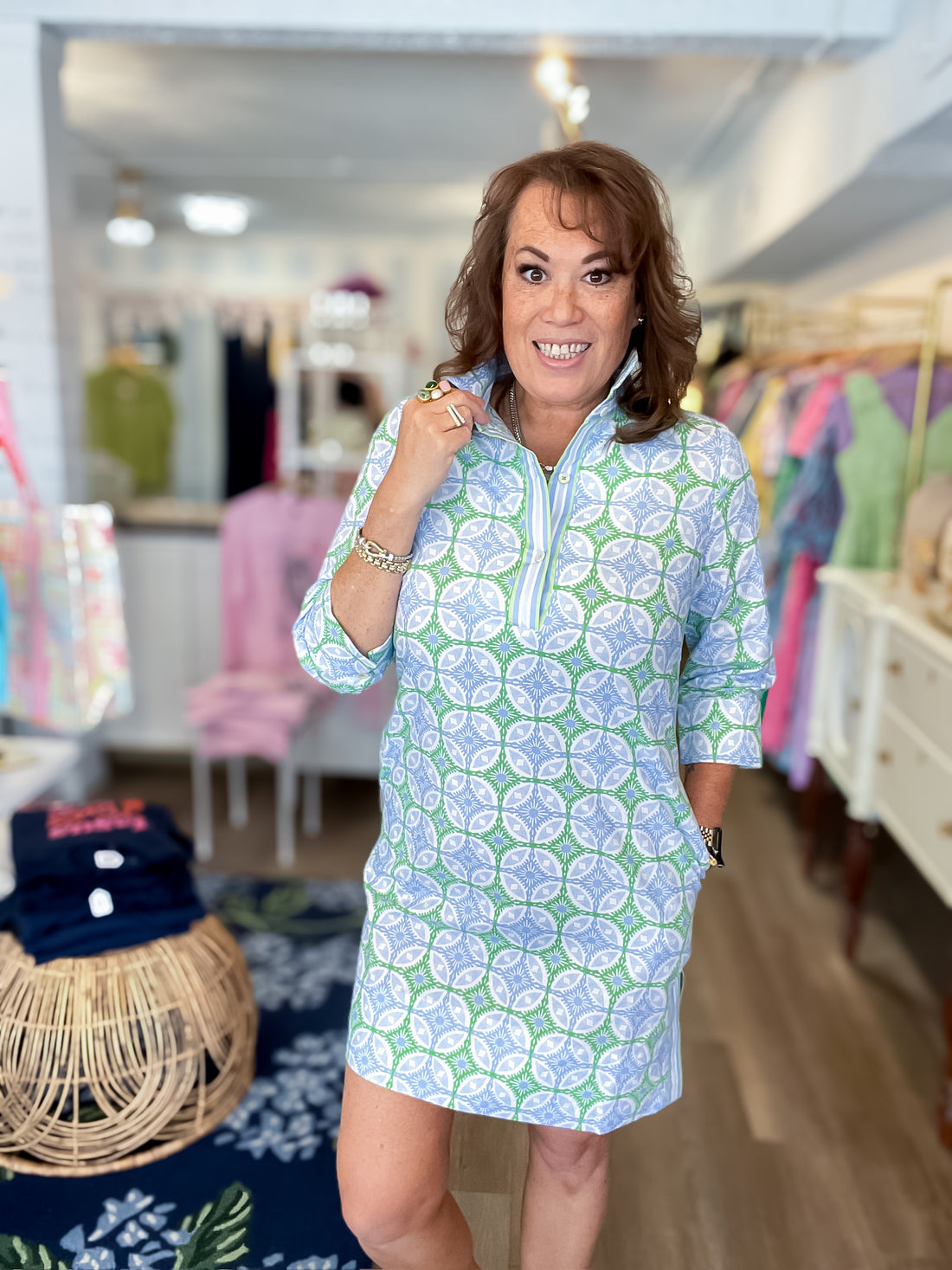 Fresh Start Printed Shirt Dress Gretchen Scott