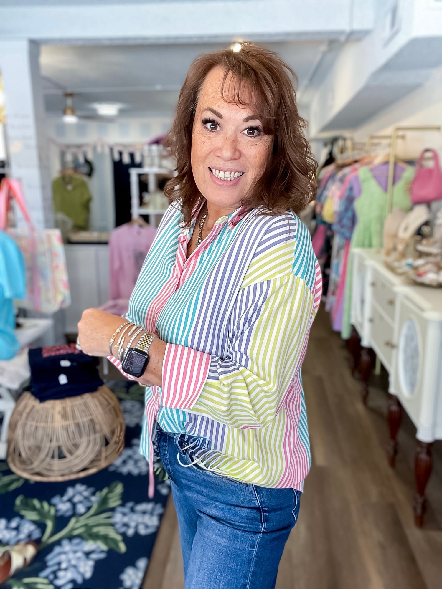 Color Me Happy Stripe Top Vine &amp; Love